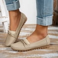 thumbnail image 2 of Women Orthopedic Loafers Arch Support Non Slip Comfortable Shoes Breathable Casual Slip on Leather Wide Width Shoes for Work Nursing Beige Size 8, 2 of 4