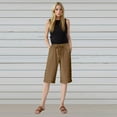 thumbnail image 5 of uublik Shorts for Women Dressy Casual Casual High Waisted Beach Shorts Wide Leg Drawstring Cute Summer Vacation Outfit Khaki, 5 of 5
