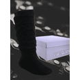 thumbnail image 5 of Bottes et Chaussures pour Femmes à Talon Plat Décontractées, à Enfiler, Mollet Grand, Hauteur Genou Mi-Mollet ( Noir, 10), 5 of 5