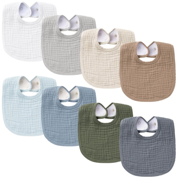 Baberos Konssy Muslin para bebés, paquete de 8 pañuelos, unisex, 0-36 m