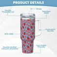 thumbnail image 5 of Logiee Strawberries Print 40OZ Ice Bully Cup with Handle and Straw, Double Wall Stainless Steel Tumbler,Travel Coffee Cup with Lid, Summer Insulation and Cooling Cup, 5 of 8