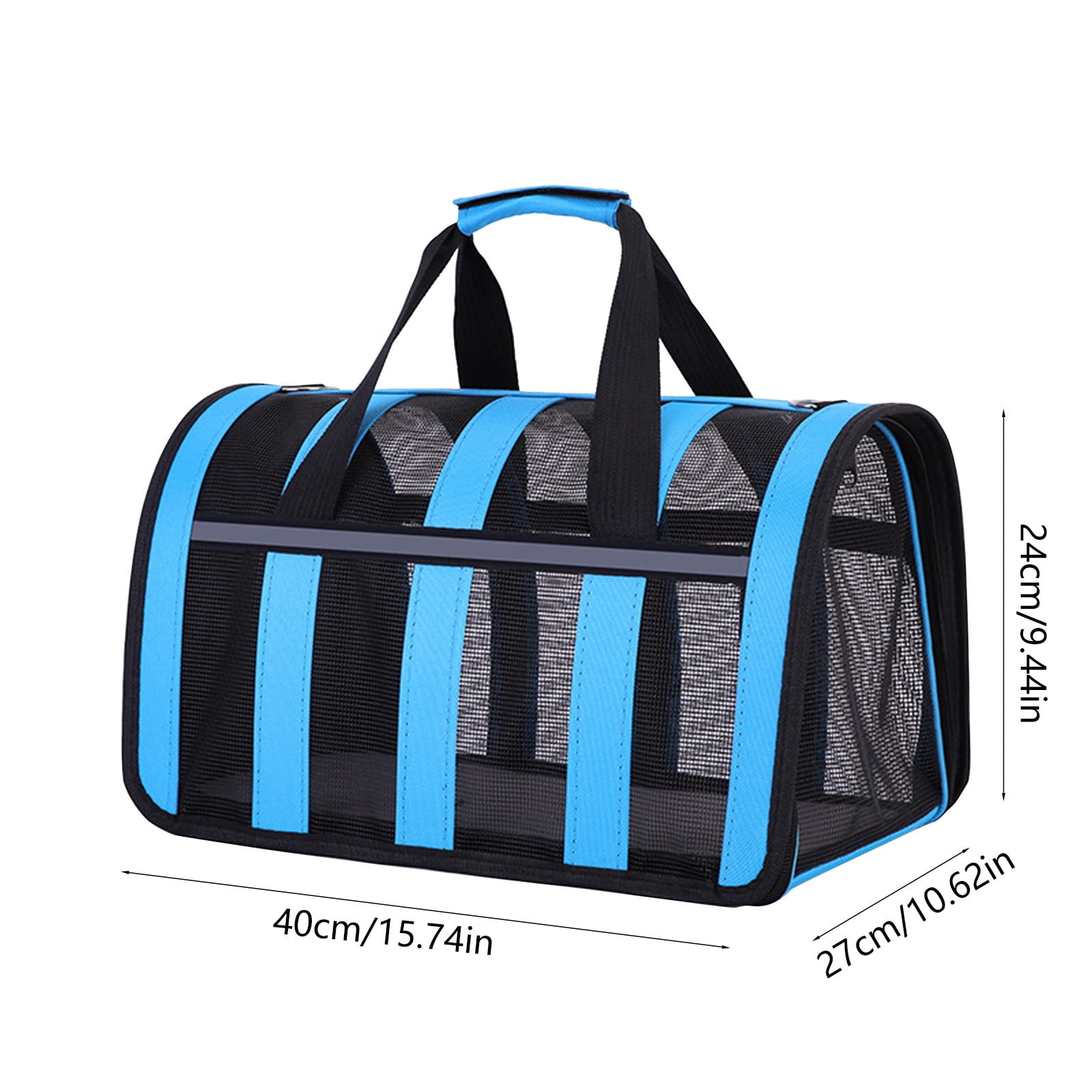 Kuroiy Soft-Sided Pet Carrier for Small and Medium Cats Dogs | Lightweight Foldable Travel Bag | Durable Polyester Cloth with Mesh Ventilation | Adjustable Strap | 40x27x24cm | 1 Pack