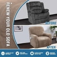 thumbnail image 4 of H.VERSAILTEX Split 4-Panel Velvet Recliner Chair Cover, High Stretch Non-Slip Washable Recliner Slipcover for Living Room, Camel, 4 of 5