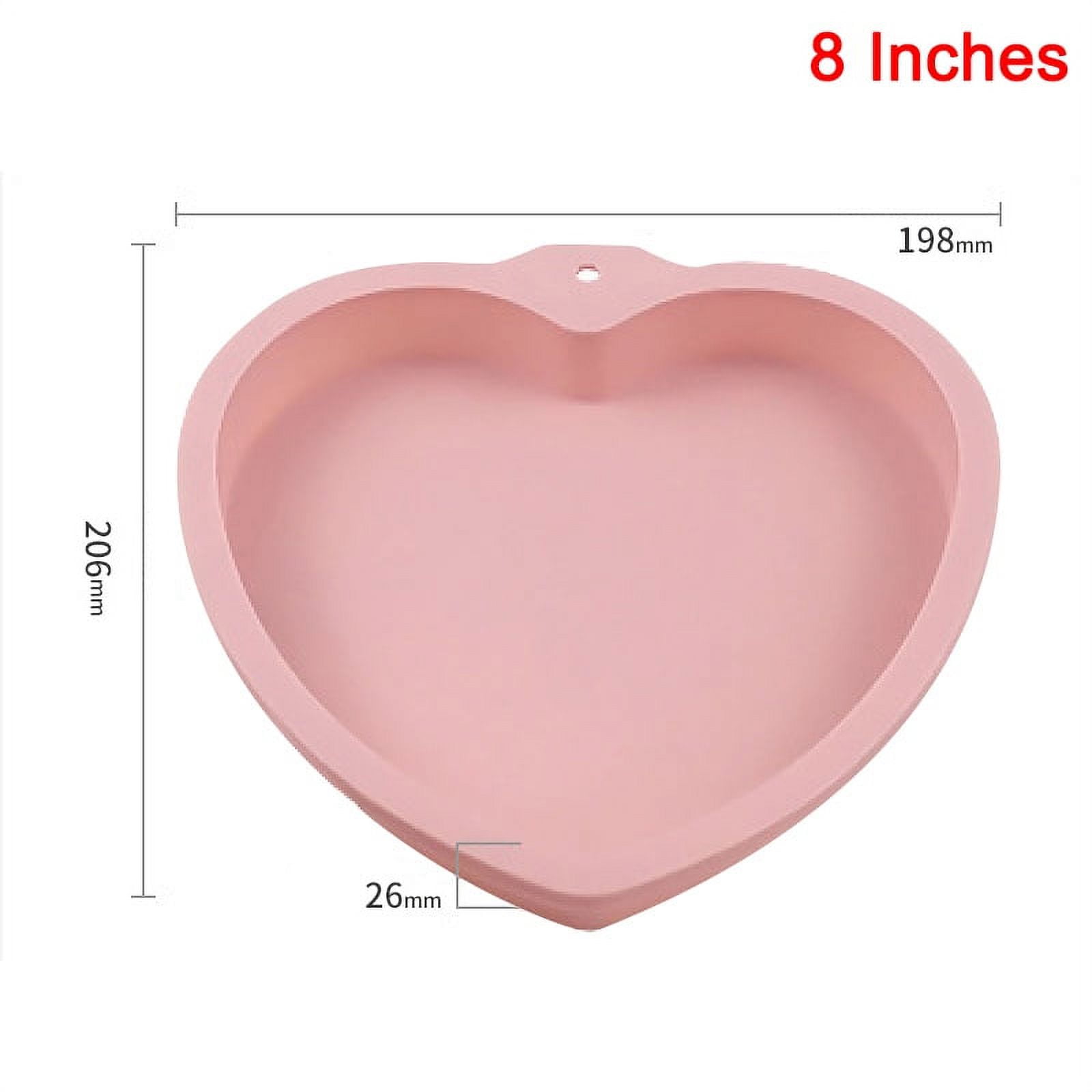 Round or Heart Shaped Silicone Cake Pan Nonstick Cake Baking Molds for Wedding Birthday Party Valentine Lake Blue Heart-Shaped 8 Inches