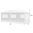 thumbnail image 3 of Toldo Glorieta Costway con 4 Cortinas Laterales Removibles y 2 Puertas con Cremallera Blanco 6 x 3 x 2,5 m, 3 of 10