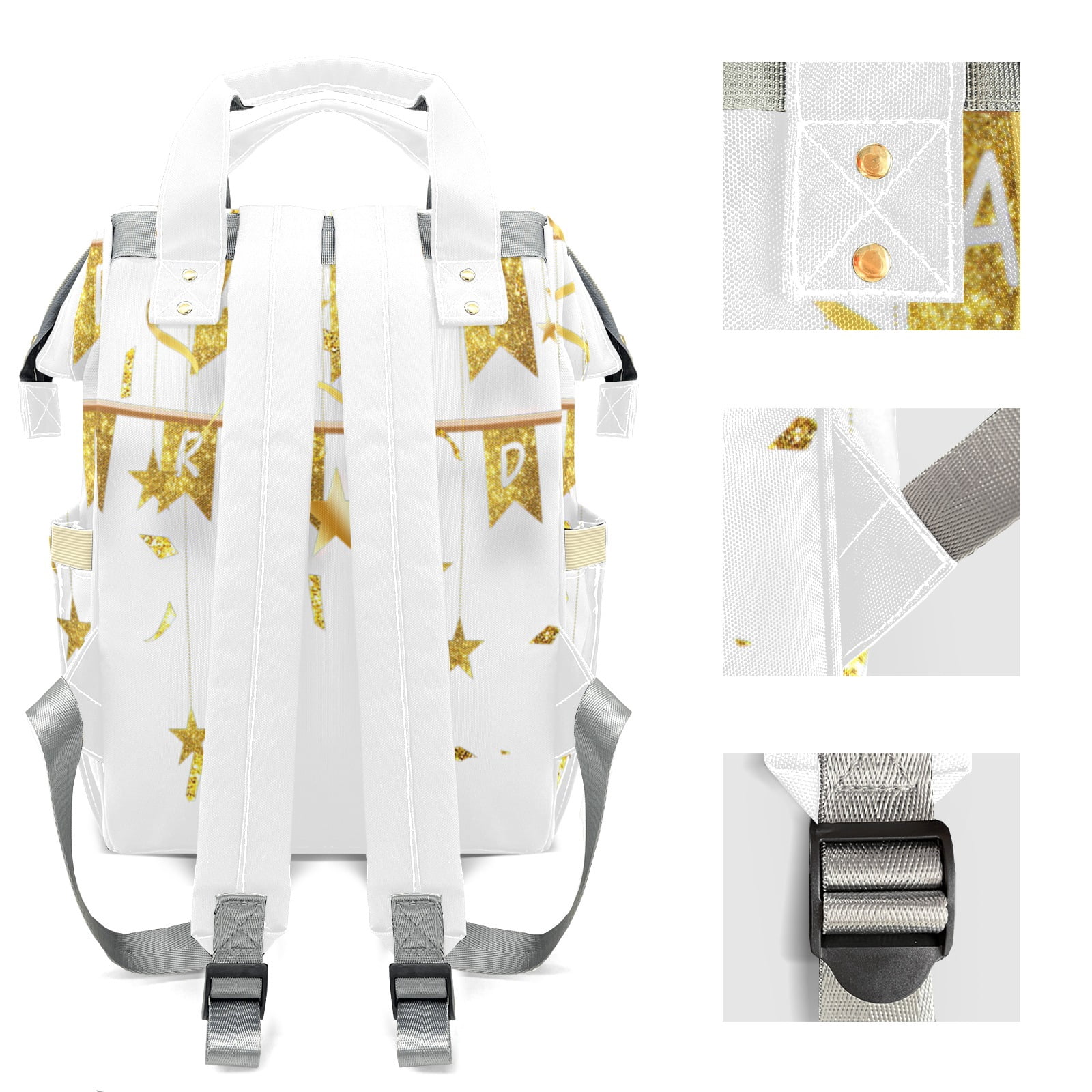 Happy Birthday Diaper Backpack – Large Capacity, Insulated Baby Bottle Pocket, Multifunctional Mommy Bag for Boys & Girls