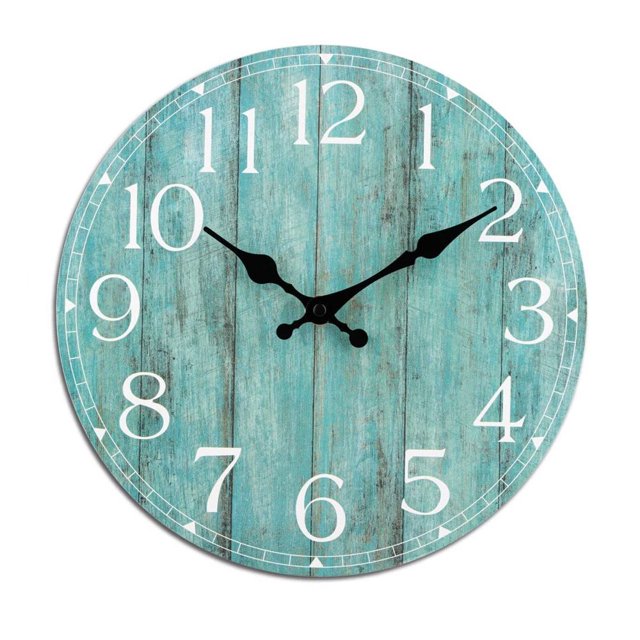 HLONK Wall Clock Elegant Wood Grain Design Large Wall Clock Battery-Operated Convenience Small Wall Clock Style7