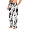 thumbnail image 4 of Men's Pajama Pants with Pockets Sleepwear Lounge Pants Stretch Casual Black and White Surfboard, 4 of 6