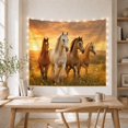 thumbnail image 5 of Four Horses Running in a Sunlit Meadow at Sunset Majestic Digital Art for Nature Lovers Equine Art Print Birthday Gift Tapestry Wall Hanging for Bedroom and Living Room, 5 of 7