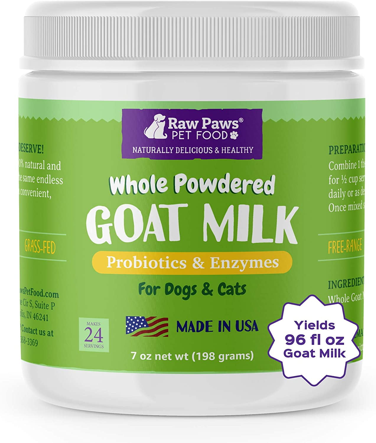 Raw claw whole sheep milk powder, 7 ounces dog goat milk natural