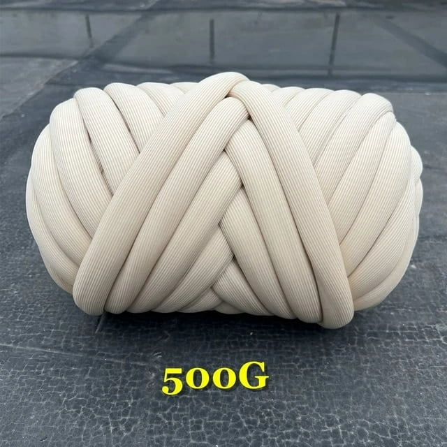 New Striped Core Spun Crochet Yarn Ice Silk Feeling Polyester Cotton Rope for Handbag Pet Nest Fashion Home Decoration