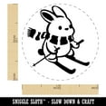thumbnail image 2 of Ski Rabbit Bunny Slopes Snow Rabbit Self-Inking Rubber Stamp Ink Stamper - Pink Ink - Medium 1 Inch, 2 of 7