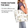 thumbnail image 2 of Disketp Vintage Stylized White Color Bolsa Tote Estampada para Mujer, Bolso de Hombro y de Mano para Compras y Viajes, 2 of 8