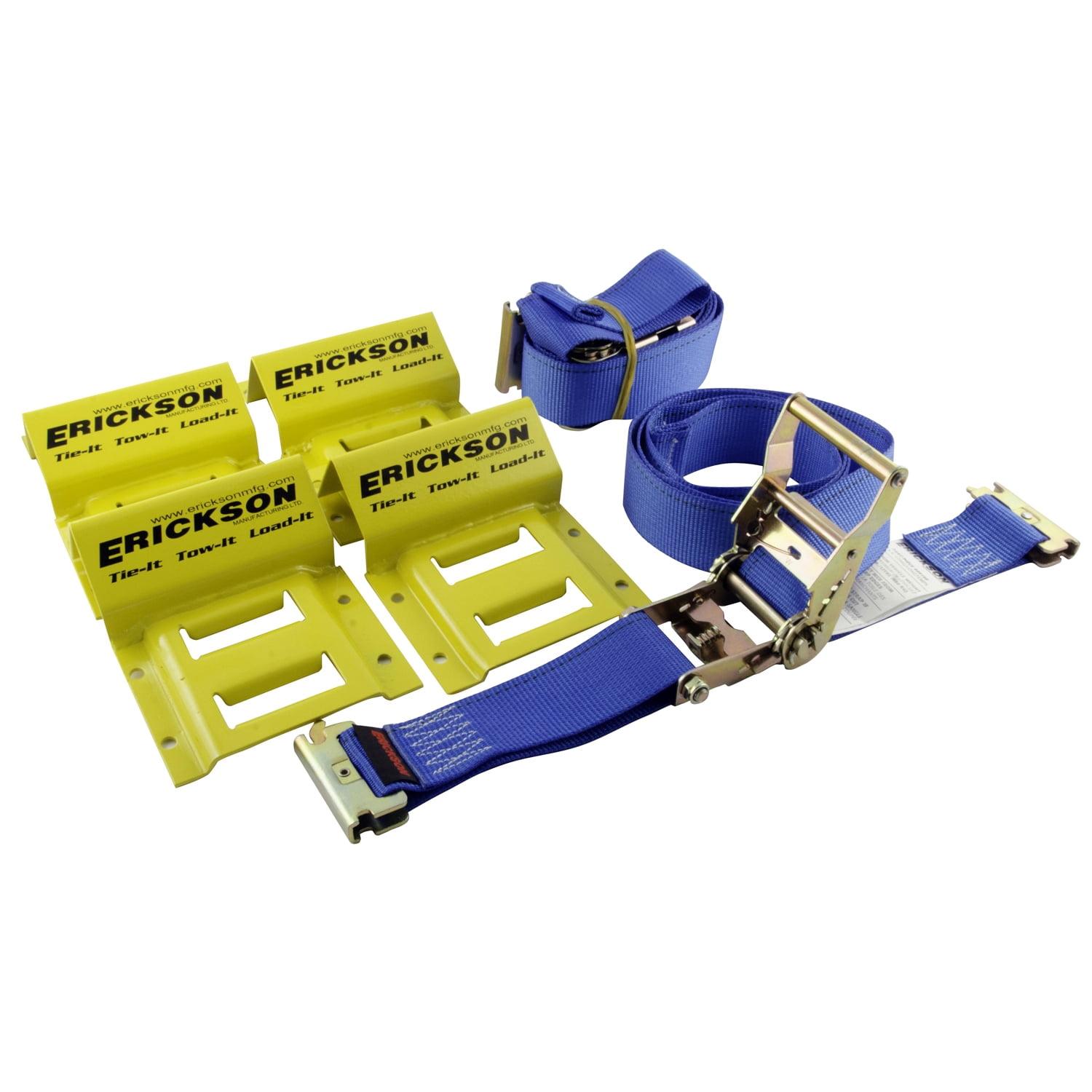 ERICKSON ATV Wheel Chock and TieDown Strap Kit Blue, Yellow 311660