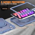 thumbnail image 5 of SaniMore Case for iPad Mini 6 8.3", with Shoulder Strap Pencil Slot Hybird PC TPU Back Cover 360° Ratating Handle Bracket Shockproof Anti-fall Rugged Kids Shell, Purple, 5 of 18