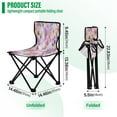 thumbnail image 3 of 600D Oxford Camping Chair Portable Foldable Chair Supports 220 lbs for Picnic, Fishing, Backpacking Lavender and Pink Flowers, 3 of 8