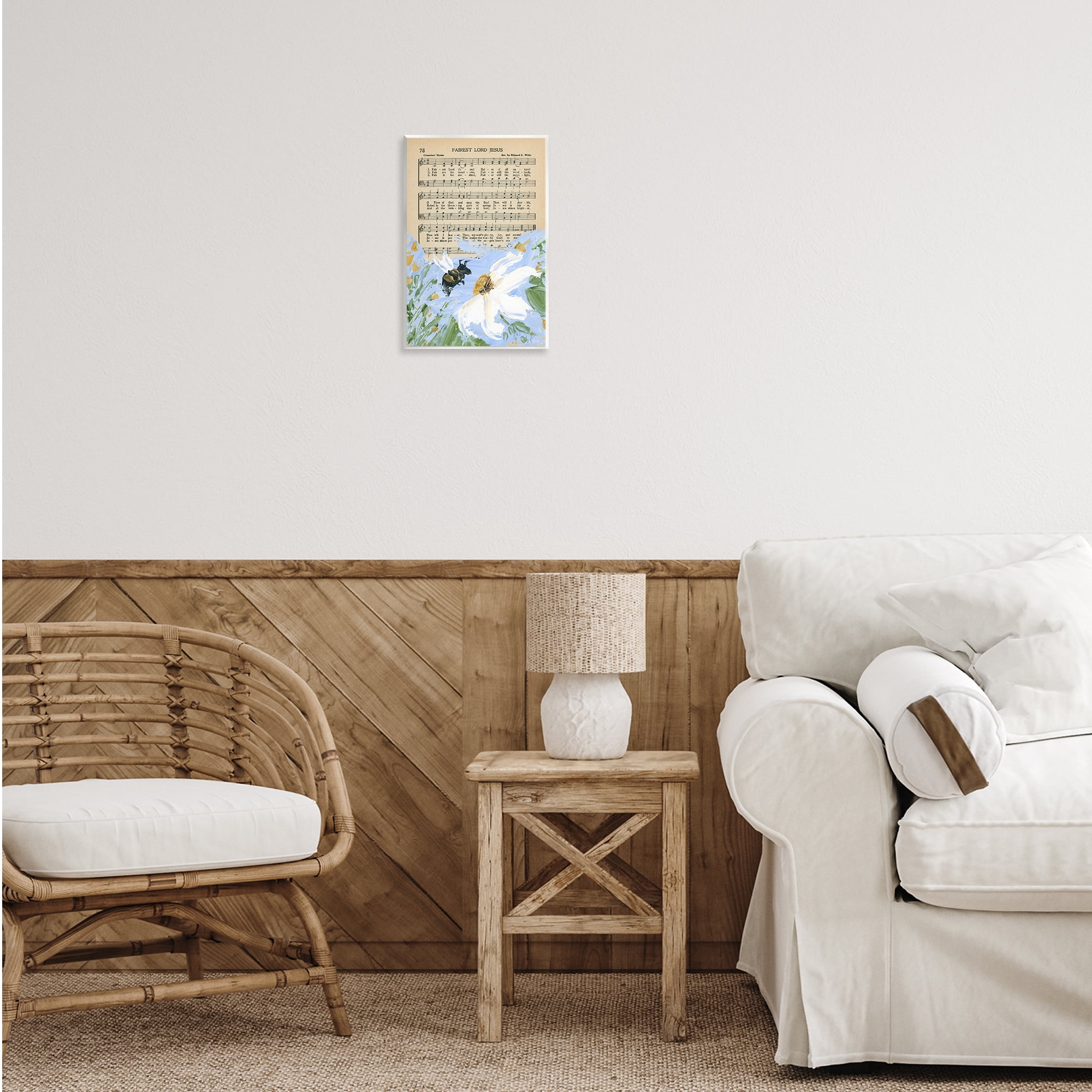 Stupell Industries Floral Music Hymn Religious Painting Unframed Art Print Wall Art, 10 x 15