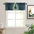 thumbnail image 2 of Christmas Green Valances for Windows Xmas Tree Mermaid Abstract Modern Design Rod Pocket Curtain Valance Window Treatment Short Curtains for Kitchen Living Room, 60"x14", 2 of 5