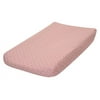 go mama go pink with chocolate polka dots changing pad cover, pink/brown