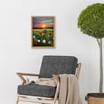 thumbnail image 2 of Wildflower Floral Landscape Sunrise Oil Artwork Framed Wall Art Print A4, 2 of 4