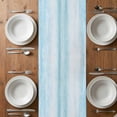 thumbnail image 4 of Gradient Aqua Blue Table Runner 70 Inches Long,Modern Rustic Minimalist Pastel Solid Cotton Linen Table Runners Dresser Scarves,Decorative Tabletop Scarf Furniture Cover for Home Dinner Party 13"x70", 4 of 8