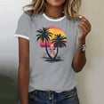 thumbnail image 5 of Womens Tops Casual T Shirts Color Block Graphic Short Sleeve Beach Summer Fashion Clothing, 5 of 6