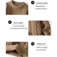 thumbnail image 7 of Babcutegg Big and Tall Mens Cable Knit Sweater Crew Neck Long Sleeve Loose Fit Warm Casual Comfy Sweaters Size 4XL, 7 of 7