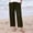 Army Green, variant on Juslio Pants for Women Fashion Loose Straight Pants, with Pockets Linen Drawstring Pants White M