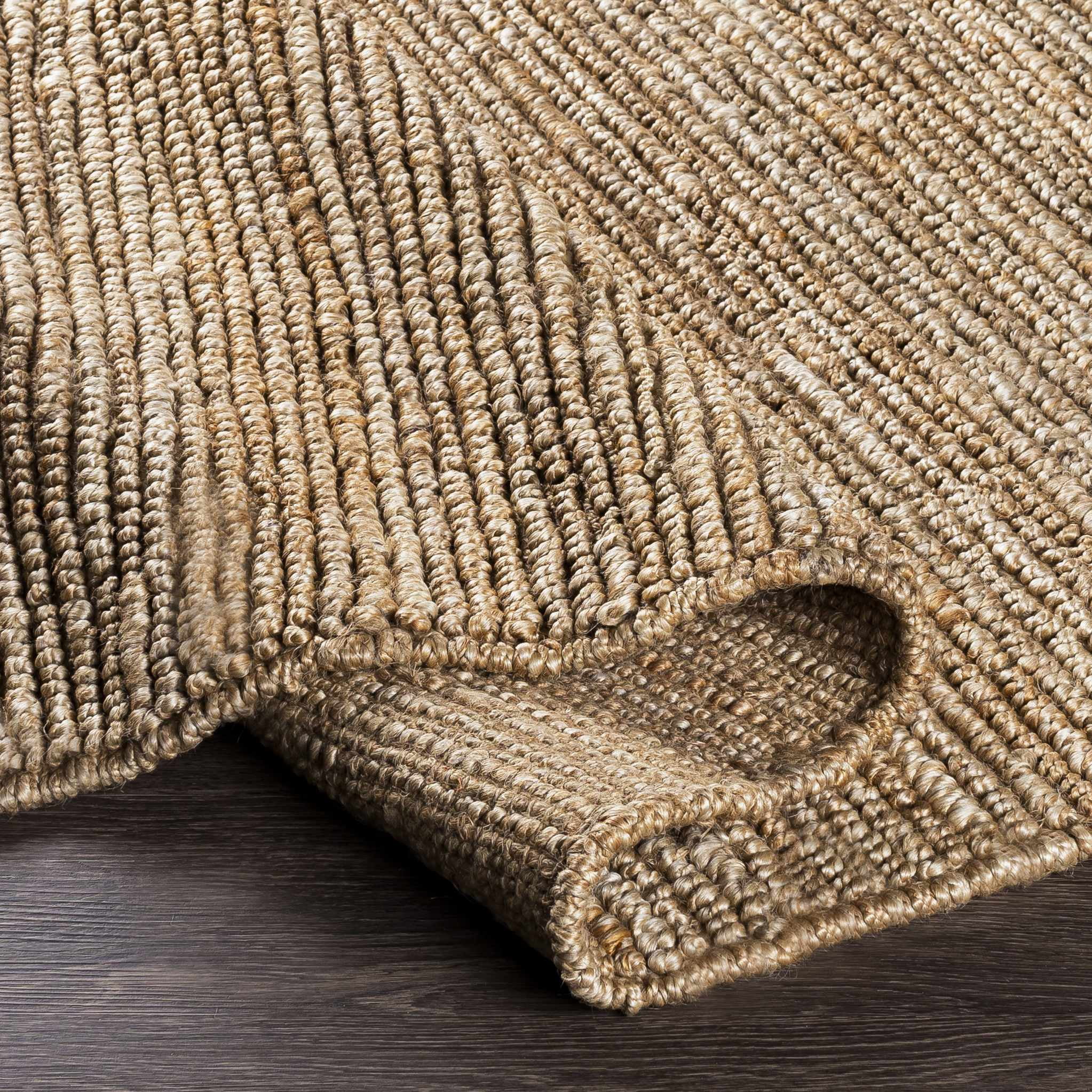 Hauteloom Glover Jute Living Room, Bedroom Area Rug - Traditional, Transitional - Tan - 3'6" x 5'6"
