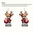 thumbnail image 4 of Christmas Reindeer 2D Acrylic Chain Pendant Holiday Deer Decoration Car Key Pendant Backpack Pendant, 4 of 7