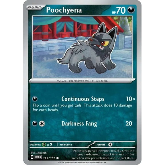 Pokemon Scarlet & Violet Twilight Masquerade Common Poochyena #113