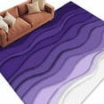 thumbnail image 2 of Abstract Washable Living Room Rugs 6'x9', Purple Gradient Ocean Waves Sandy Beach Low Pile Throw Large Area Rug Non-Slip Sturdy Edge Binding Carpet for Dining Room Kitchen Office, 2 of 9