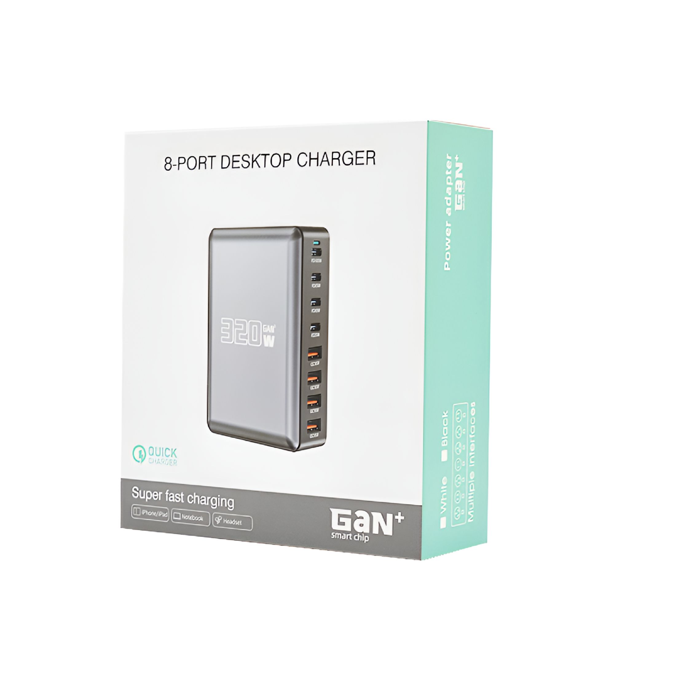 GJX 268W 100w Charger Type C 8Port Hub Multi USB Charger Station PD Fast Charging