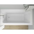 thumbnail image 3 of Vanity Art Acrylic Alcove Bathtub with 3 Side Tiling Flange, 60 x 30 inches Plain Bottom Surface 118-Degree Backrest Shower Tub, Reinforced Fiberglass Left Drain Soaking Tub, 3 of 8