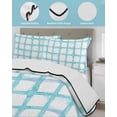 thumbnail image 3 of Quilts Queen Size Bedding Set, Blue Plaid Reversible Summer Quilt 3 Pieces, Farmhouse Buffalo Check Stripes Modern Geometric Lightweight Bedspreads Coverlets with 2 Pillow Shams for All Seasons, 3 of 5