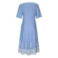 thumbnail image 4 of Jusqu'à 65 % de Réduction! Robes de Mode Été pour Femmes 2024 Grande Taille Imprimée Manches Courtes Col en V Taille Haute Robe Décontractée, 4 of 5