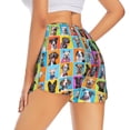 thumbnail image 2 of Uemuo Cute Dogs Collage Pattern Women's Athletic Shorts High Waisted Running Shorts with Liner Pockets Gym Elastic Workout Shorts-Medium, 2 of 8