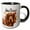 Black/White, variant on 3drose, Adorable Sussex Spaniel Dog with Autumn Leaves for Funny Thanksgiving, 11oz Two-tone Black Mug
