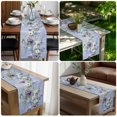 thumbnail image 5 of Purple White Flowers Table Runner 90 Inches Long,Spring Farmhouse Botanical Floral Cotton Linen Table Runners Dresser Scarves,Fabric Tabletop Scarf Furniture Cover for Home Dinner Party 13"x90", 5 of 9