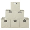 thumbnail image 4 of Niche Cubo Foldable Fabric Storage Bin, Built Chrome Handles, Set of 6 - Natural, 4 of 8