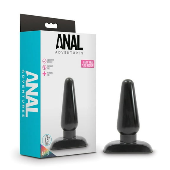Blush Anal Adventures Basic Anal Plug - Medium Black