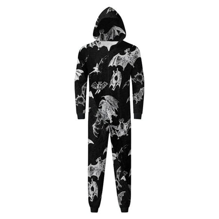

Pijamas Family Family Family Fashion Print Loose Comfortable Hooded Zipper Home Romper Pajamas (Dad Style) Dad-White XXL