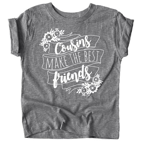 

Cousins Make The Best Friends Flower Banner T-Shirts and Bodysuits for Matching Girl Cousins Granite Heather Shirt 3T