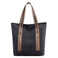 thumbnail image 1 of Sunshinejing Bolso de mano de lona para mujer, informal, con asa superior, bolso de trabajo, bolso de compras, bolso de hombro (negro), 1 of 1