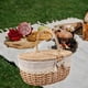 thumbnail image 2 of Cesta de mimbre para picnic, cesta tejida de mimbre con tapa y asa, práctica cesta de almacenamiento de mimbre para parque al aire libre, pan para Pequeño, 2 of 8