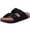 Black1, variant on Fashion Men Leather Sandals Summer Cork Footbed Slide Sandals Beach Sandals Unisex Brand Sandals with Adjustable Buckle