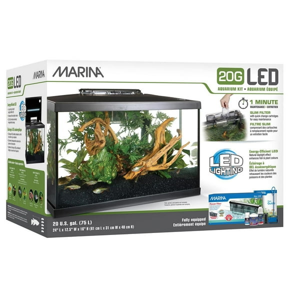 Kit de démarrage pour aquarium à LED Marina 20G (20 gal.)