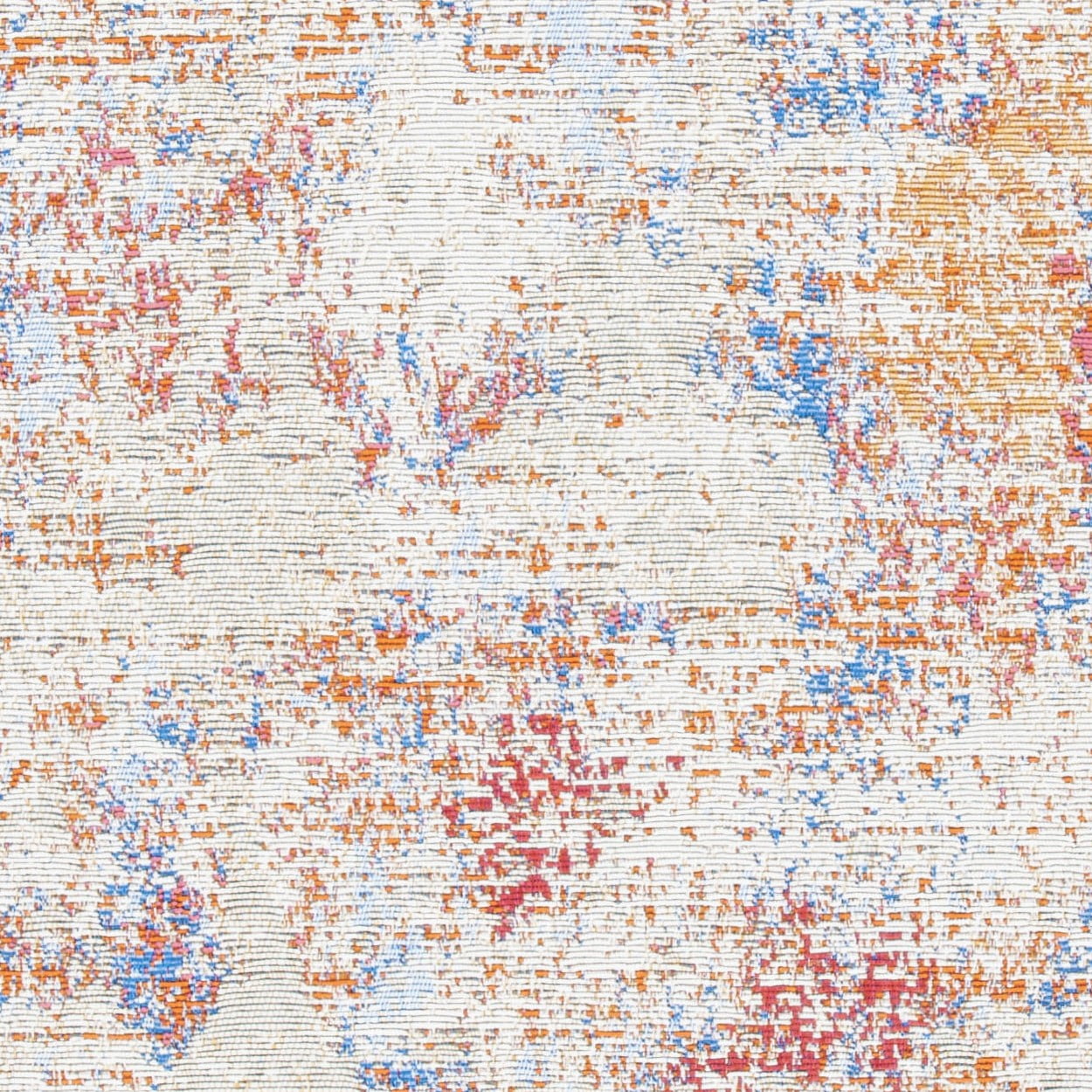 Safavieh Summer Ladonna Outdoor Abstract Distressed Area Rug, Ivory/Light Blue, 6'7" x 6'7" Round