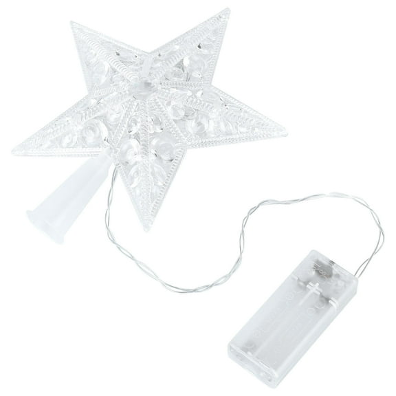 PBPBOX Star Christmas Tree Topper Transparent Plastic Decorative Lighting 1Pack