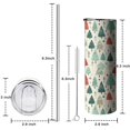 thumbnail image 5 of 20oz Beige Christmas Tree Pattern Skinny Tumblers Stainless Steel Tumbler with Lid and Straw,Vacuum Insulated Double Wall Travel Tumbler Cups with Cleaning Brush for Coffee,Tea, 5 of 6